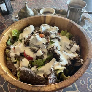 Beef Tahini Salad, Turkish Coffee