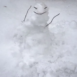 Mini snowman I was able to make with the little snow we got in Seattle so far