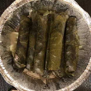 Grape Leaves entree (7 in an order) and comes with a side salad or rice