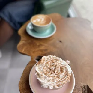 Cappuccino with and without cream