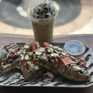 Nutella waffle with frappe was delicious!