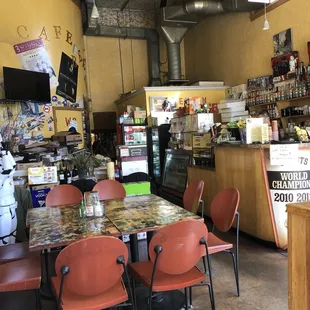 Cute little interior with lots of collectible figures-- my childhood dream come true!