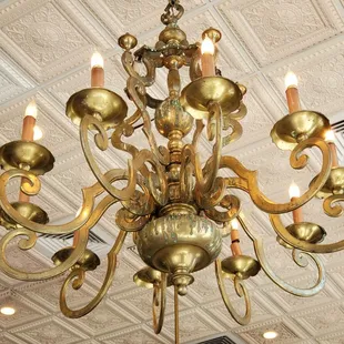 Birds live in their chandelier!