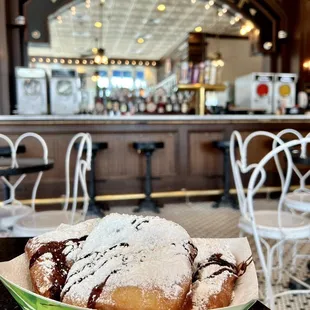 Chocolate drizzle beignets