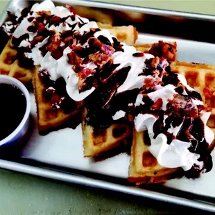 Chocolate Bacon Waffle available on Sat &amp; Sun!