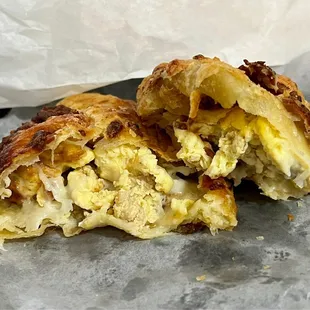 Bacon, egg, and cheese empanada