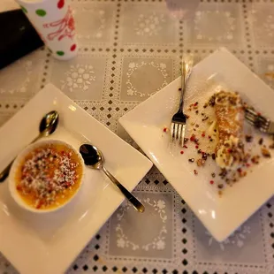 Creme brulee and cannoli