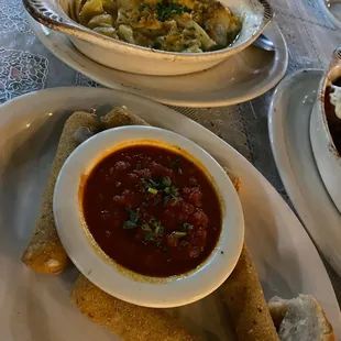 Mozzarella sticks and artichokes