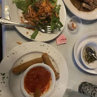 Mozzarella sticks w/ side salad + vinaigrette