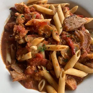 Penne arrabbiata (has a kick to it)