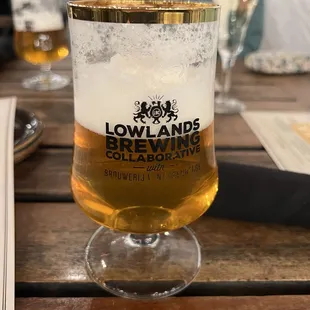 Shrinkflation strikes Cafe Benelux. This is supposed to be 440mls of Pilsner.