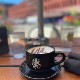 Mocha vibes! Had a feeling this would be good. The mug and plate wasn&apos;t clean presenting -- lots of water marks and crumbs :/