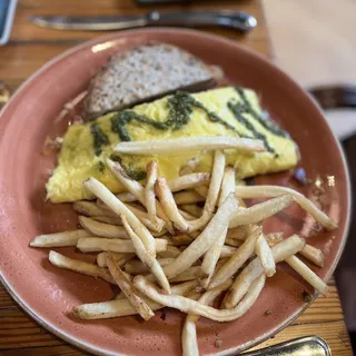 Spinach, Mushroom & Chevre Omelette