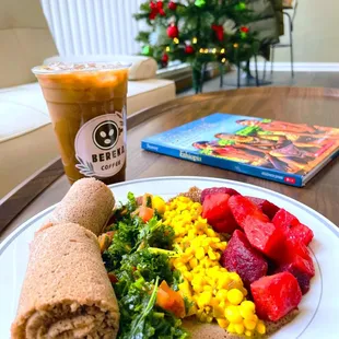 Split Peas vegan dish dressed up with colorful beats and potato delicacy side dish!