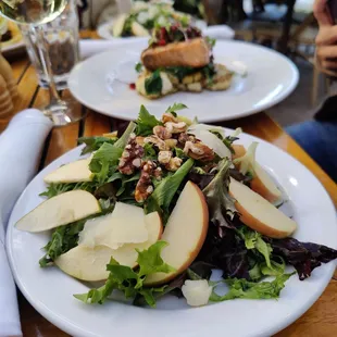 Apple walnut salad &amp; Salmon dish