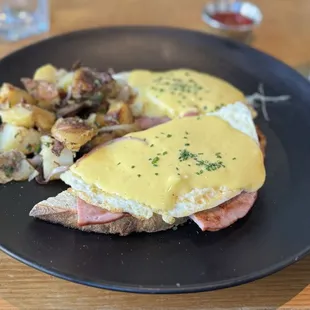 Eggs Bernardo!  Great hollandaise. Love the rosemary bread that replaces English muffins. Potatoes delicious