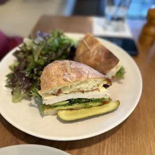 Turkey , bacon , avocado sando  w/side of greens