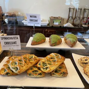 The various baked goods on display