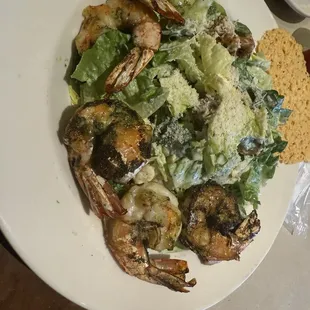 Caesar salad added shrimp