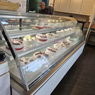 a display of desserts