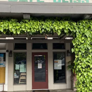 the front entrance of the restaurant