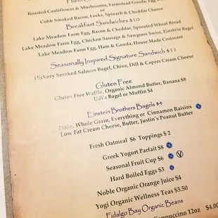 Their Breakfast Menu