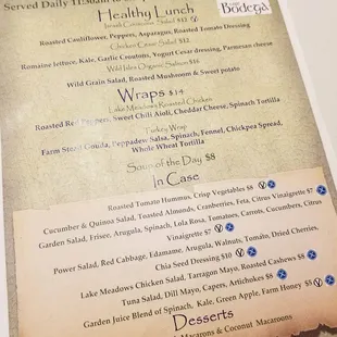Their Lunch Menu