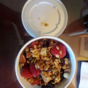 Build a yogurt parfait.