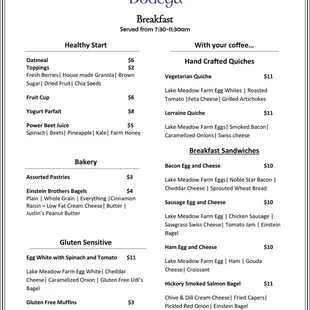 2018 Menu - Page 1
