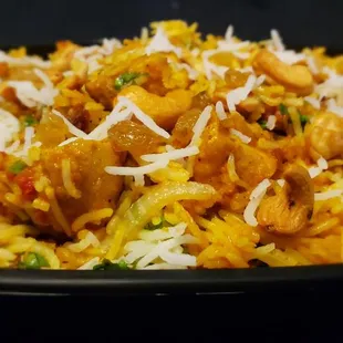 a close up of a plate of food