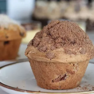 a muffin on a plate