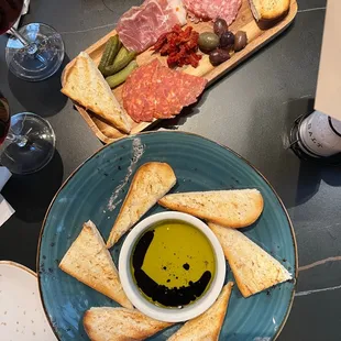 Meat board (smaller size) and bread