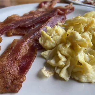 Bacon and eggs to go with the crepe.