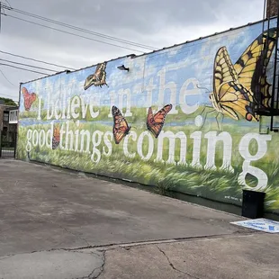 a mural on the side of a building