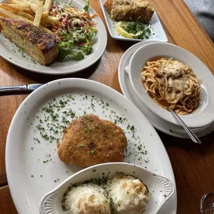 Le Cordon Bleu,Les Croquettes de Saumon, Spaghetti with Meat Sauce, Quiche au Jambon Fromage