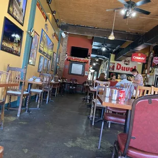 An inside look on a Sunday afternoon inside Café Brussels. Plenty of well spaced out seating.