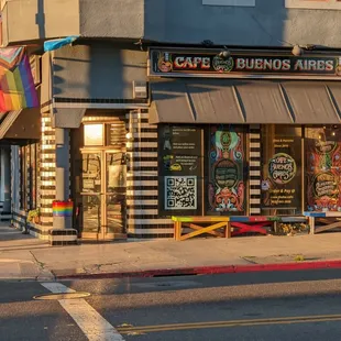 the front of the building