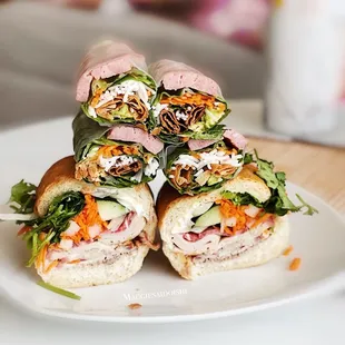 Crunchy nem spring rolls + combo pork sandwich