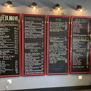 Wall of menu