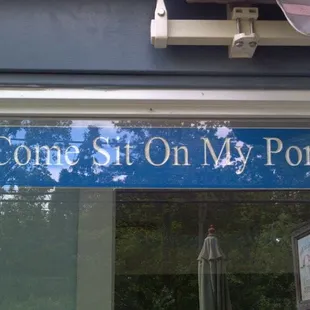 Sign in the window