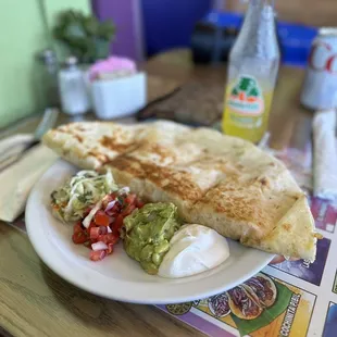 Breakfast quesadillas with eggs and bacon...daughter loved it!