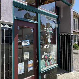 the front of the building