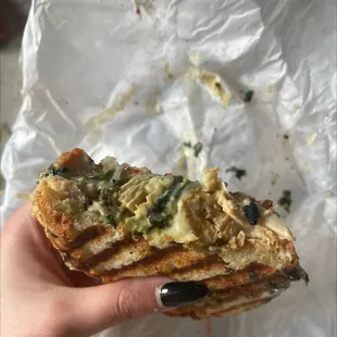 Spinach Artichoke Chicken Panini- not good. Flavorless