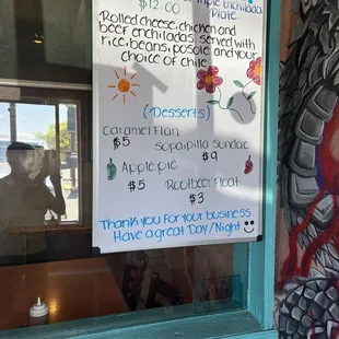 daily specials.