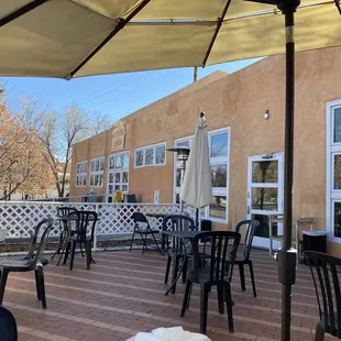 Nice patio, one of two available.