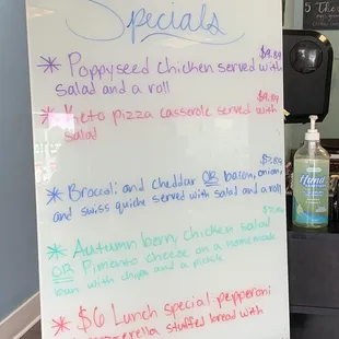 Daily specials
