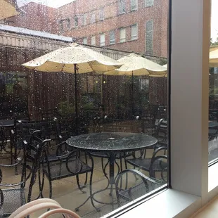 The outside dining area