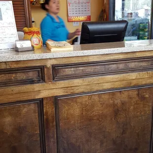 Counter where you order and get your food.