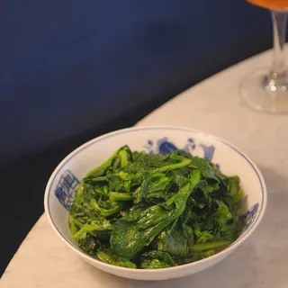 Poached Snow Pea Shoots