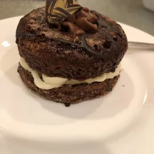 Vegan gluten free chocolate filled donut